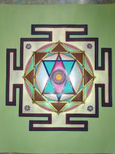 Јантра за успех во работата и Вашиот бизнис зелена позадина